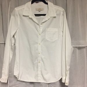 White Long Sleeve Collared Shirt